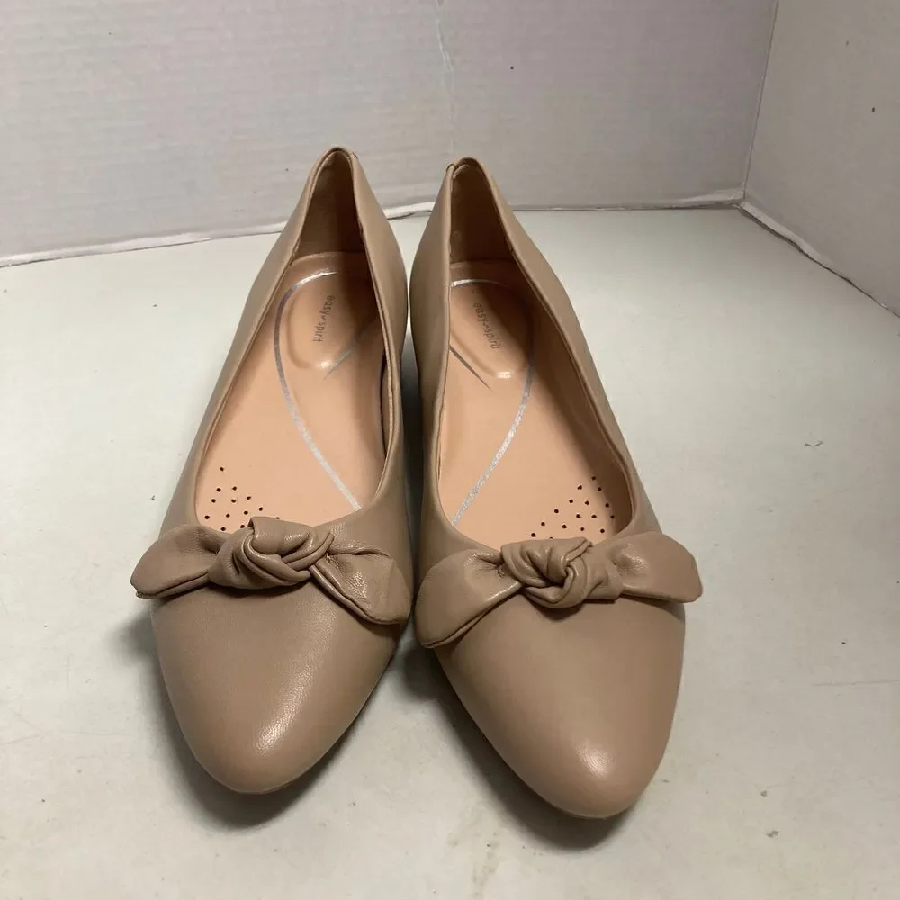 EASY SPIRIT Women’s Tan‎ Bow Tie Tan Slip On Shoes Size 8